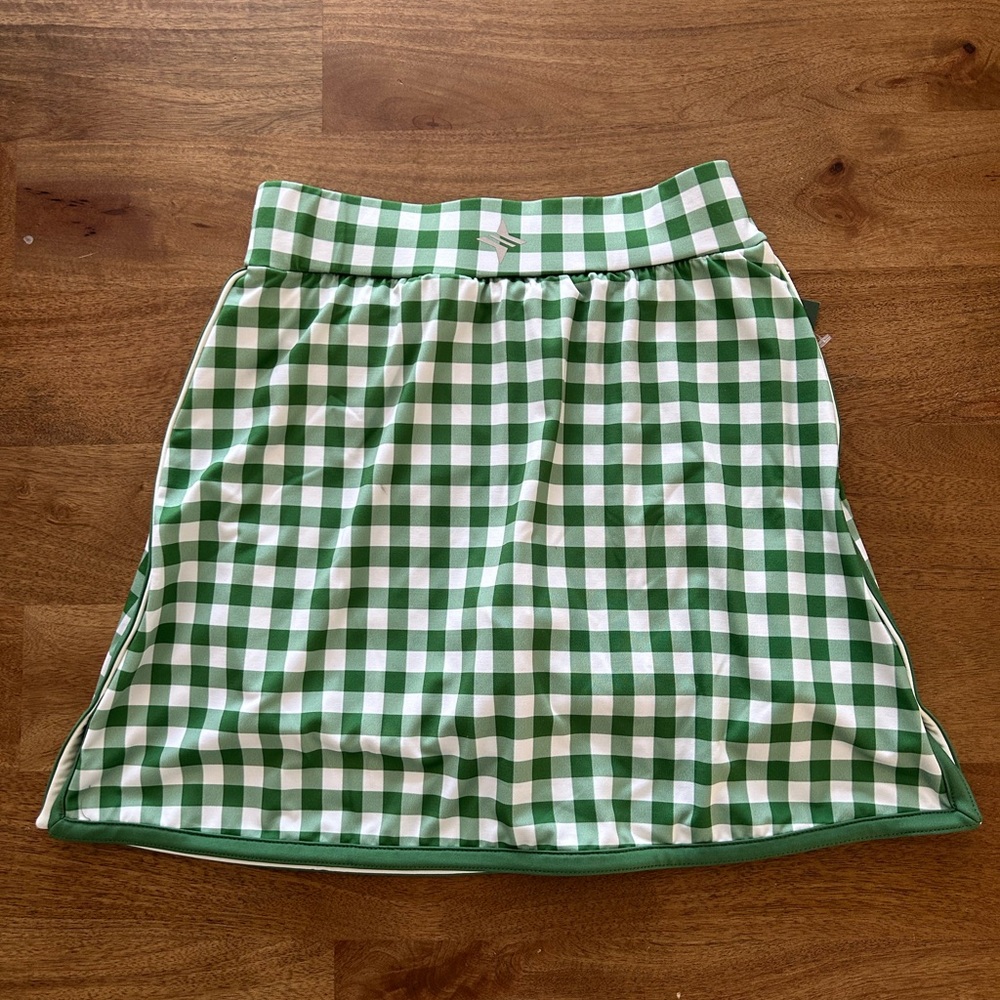 Tuckernuck Green Trellis Gingham Karrie Golf Skort - Picture 4 of 11